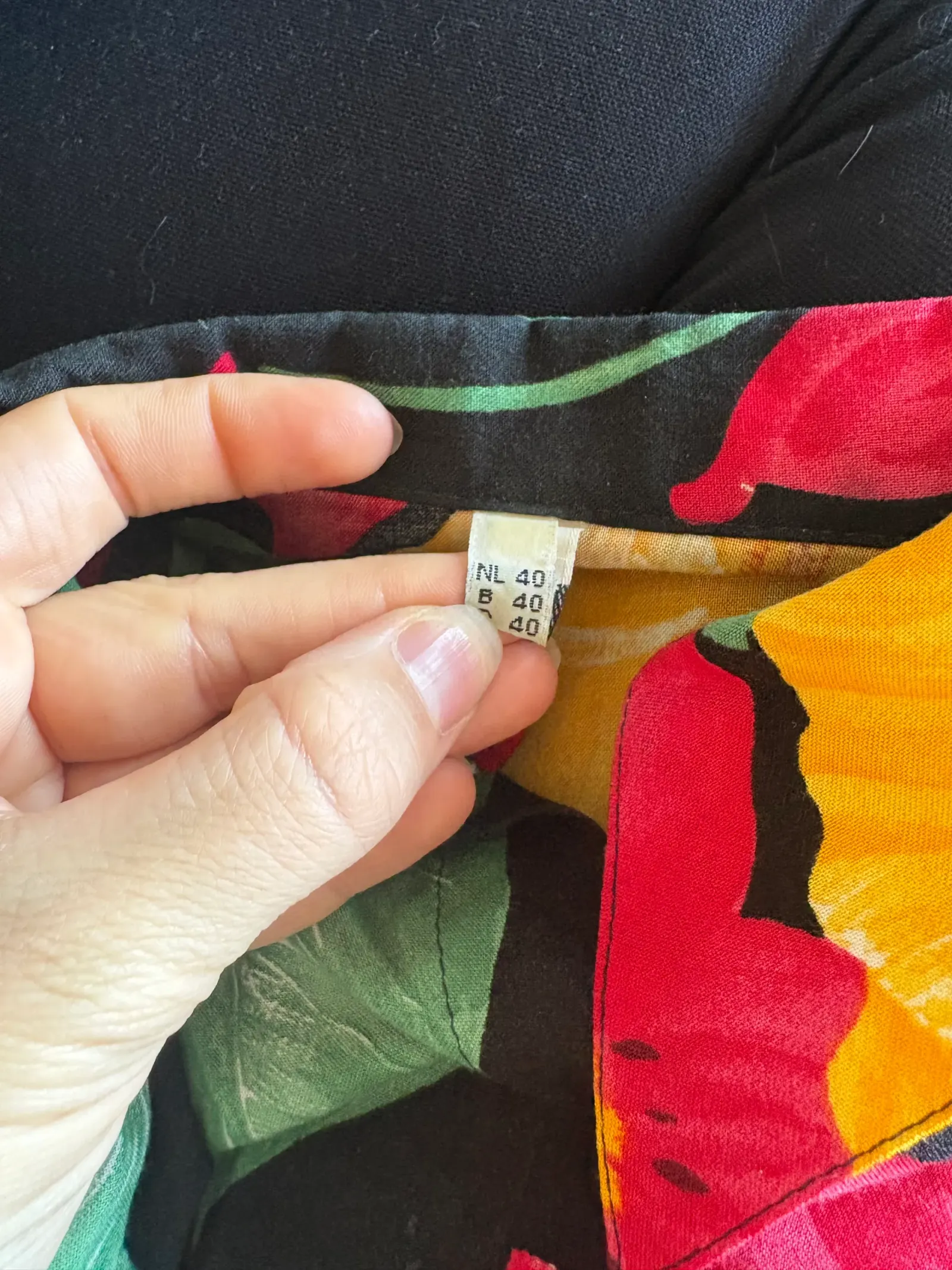 Vintage gekleurde blouse 40 – foto 4 van 4